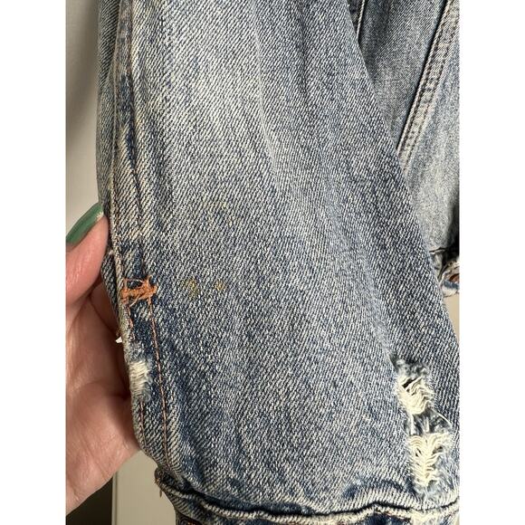 Lucky Jean Jacket Tomboy Trucker Distressed Blue Denim Women’s Size XL - Picture 8 of 11